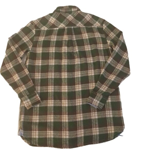 Bogari Men’s Green Brown Tan Off-White Plaid Flannel Button Shirt NWOT Size XL - Picture 4 of 15